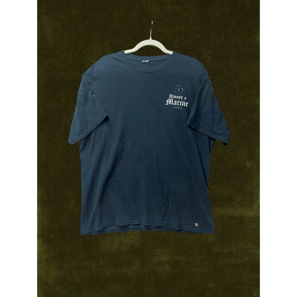 1990s USMC Always a Marine T-Shirt Navy Blue Single Stitch Graphic Tee Mens XL